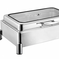 Chauffe-plat professionnel en acier inoxydable 201 à chauffage alcoolisé pour buffets, hôtels, restaurants, événements et fêtes