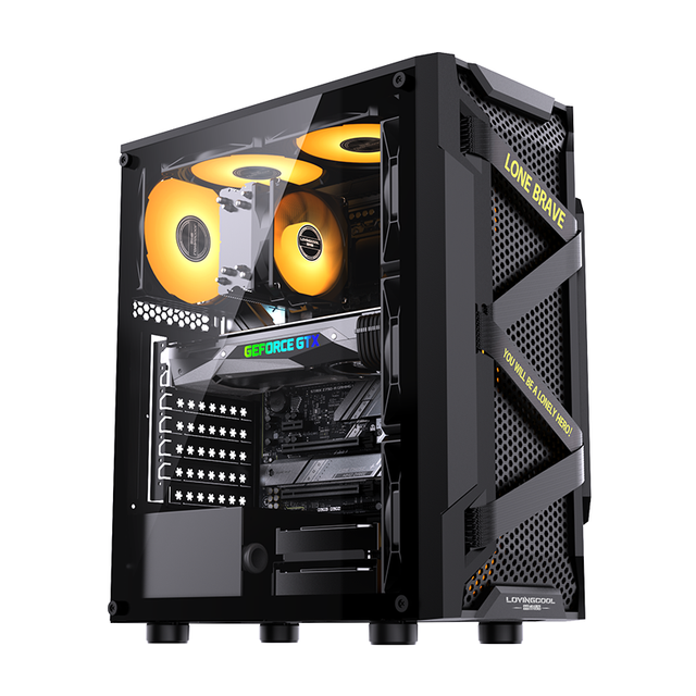 LOVINGCOOL Factory Direct Sale Micro ATX Case Mid Tower PC Case Black Pre-Installed Tempered Glass Side Panel Gaming PC Cabinet