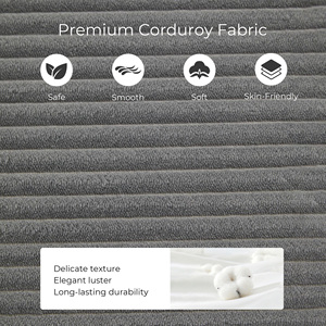 Sofá Chaise Longue Individual Envasado al Vacío, Sofá de Ocio de Corduroy con Portavasos Integrado, Esponja de Alta Densidad, Estilo Contemporáneo para Apartamento - Product Image 4
