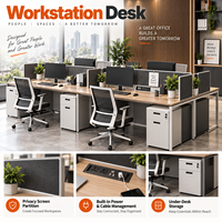Ensemble complet de mobilier de bureau avec bureau de direction, postes de travail pour le personnel, table de réunion, réception et armoires de rangement