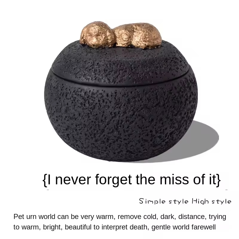 Modern Eco-Friendly Ceramic Pet Urn - Waterproof Biodegradable Memorial Funeral Casket for Cats and