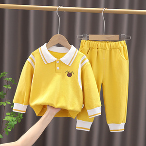 Ensemble de vêtements pour bébés garçons, sweat-shirt, polo pour tout-petits, coton biologique, ensemble pantalon deux pièces pour garçons, enfants - Product Image 2
