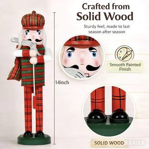 Figurine de <span class=keywords><strong>soldat</strong></span> <span class=keywords><strong>casse</strong></span>-<span class=keywords><strong>noisette</strong></span> en bois de 14 pouces de qualité supérieure, traditionnelle et artisanale, roi <span class=keywords><strong>casse</strong></span>-<span class=keywords><strong>noisette</strong></span> de Noël pour la maison et les cadeaux de fêtes - Product Image 1