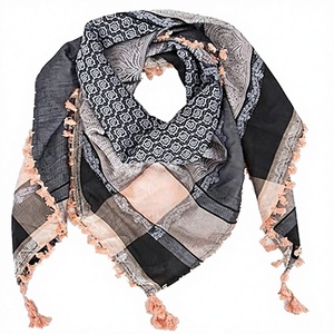 Unisex Nylon <b>Floral</b> Keffiyeh Shemagh <b>Scarf</b> Rhinestone Embellishment Breathable Outdoor Camping Hunting Arabian Style Headwear - Product Image 2
