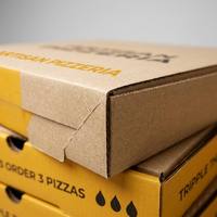 Boîte à pizza personnalisée à trois compartiments, boîte d'emballage recyclable en carton ondulé pour la livraison de restaurants