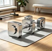 MZMM MZ-Y1203 Haltères réglables en acier carré à poignée moletée personnalisée, design ergonomique antidérapant, légers pour la musculation