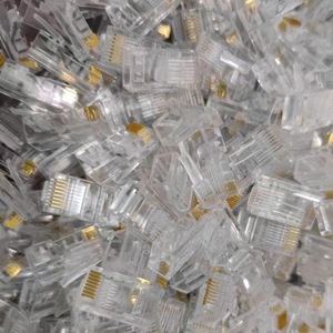 ขั้วต่อคริสตัล RJ45 8P8C ปลั๊กเครือข่าย 8 คอร์สำหรับการเดินสายอีเธอร์เน็ต - Product Image 1