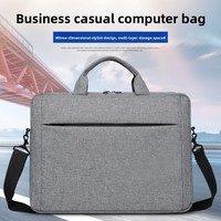 Sac pour ordinateur portable en polyester avec logo personnalisé, bandoulière et sangle pour chariot, facile à fixer sur les bagages pour le travail ou les voyages