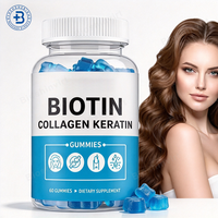 Bonbons gélifiés véganes OEM pour cheveux, peau et ongles, marque privée, en vrac, suppléments vitaminés pour cheveux, peau et ongles, biotine et collagène