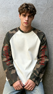 T-shirt Termica da Uomo Personalizzata a Maniche <span class=keywords><strong>Lunghe</strong></span> in Waffle Pesante 300g, Camouflage Casual, Traspirante ed Eco-Friendly - Product Image 2