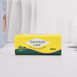 Queenkale Soft Pack 4-Ply Embossed Virgin Wood Pulp Facial <b>Tissue</b> Eco-Friendly Box <b>Tissue</b> for Office & Hotel Use - Product Image 1