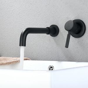 Matt Black Single-Handle Basin Mixer Wall-Mounted Thermostatic Faucet with Hot & Cold Water Supply Modern Design Brass Faucet - Product Image 2