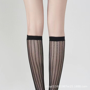 <b>Fishnet</b> Socks Men Black Nylon Mid Calf Anti Snag Regular Casual Socks - Product Image 1