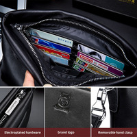 BULLCAPTAIN Dompet Kulit Asli Pria Multifungsi Kapasitas Besar, Tempat Kartu Bisnis Fashion, Dompet RFID, Tas Genggam Pria