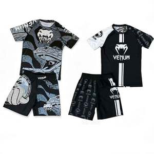 Nouvel ensemble d'entraînement transfrontalier pour enfants : T-shirt à manches courtes et <span class=keywords><strong>short</strong></span> de combat UFC, <span class=keywords><strong>boxe</strong></span>, Muay Thai pour la gym - Product Image 1