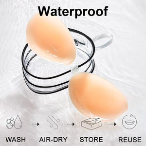 Moda ve seksi görünmez meme sutyen askısı Push-Up su geçirmez kullanımlık kalınlaşmış fincan yapışkan ped silikon formları sutyen formu - Product Image 3