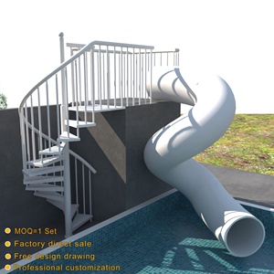 Fire Escape Stair <strong>Slide</strong> for Outside <strong>Swimming</strong> <strong>Pool</strong> Outdoor Kids Spiral Stair <strong>Slide</strong> 304 Stainless Steel Spiral Staircase Kit - Product Image 1