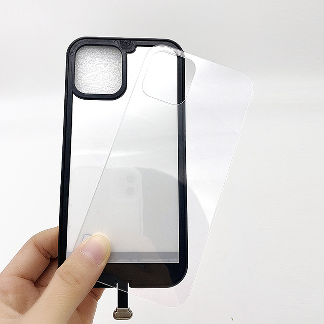 Blank Led Light up Tempered Glass Tpu Pc Black Mobile Phone Cases for iPhone All Models and for Android Led Phone case