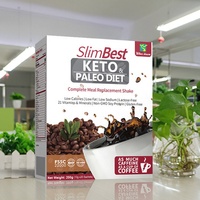 Café Keto Détox Naturel Instantané Slimbest – Complément Alimentaire Santé pour Régime Cétogène et Paléo, Substitut de Repas Complet