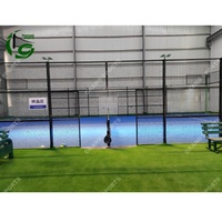 Canchas de Pádel de Acero Galvanizado en Caliente, Individuales y Dobles, para Eventos Deportivos Profesionales, con Superficie de Césped Artificial