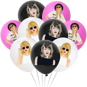 CPSIA ASTM Taylor Swlft Cartoon Balloons Super Singer Star Balloons Concert Music Balloons Girl Birthday Party Decoration