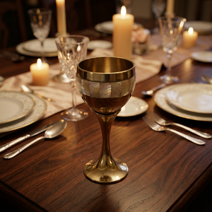 Solid Brass <b>Goblet</b> With Mother of Pearl - Product Image 1