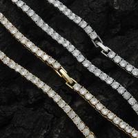 Collier chaîne tennis en zircon 3mm 4mm 5mm, bijoux hip-hop