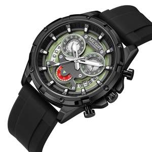 MEGIR 2248 montre à Quartz de luxe pour hommes boîtier en alliage cadran en verre bracelet en Silicone étanche chronographe sport décontracté lumineux - Product Image 2
