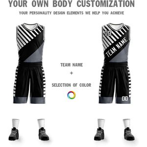 Custom Men Basketball Jersey Set Personalized Team Name Number Sublimated Moisture Wicking V-Neck Uniform Sports Apparel - Product Image 3