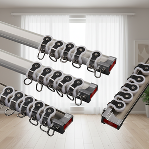 Échantillon gratuit Rail de rideau incurvé flexible moderne sur mesure Longueur personnalisée Rail de rideau d'angle en aluminium Accessoires de rails de rideau - Product Image 1