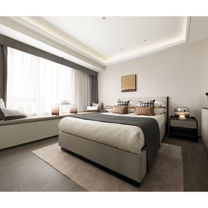 Luxury Modern Villa Penthouse Bedroom Furniture <b>Set</b> with Fabric and MDF Panels 5 Star Hotel Full Suite Master Room - Product Image 2