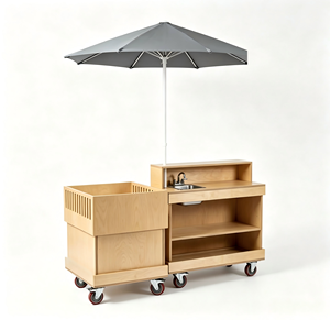 Chariots mobiles d'extérieur, chariot commercial combiné pour bois, café, snacks, idéal pour la promotion et le marché - Product Image 3