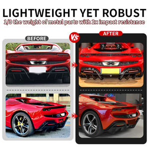 For Ferrari 296 GTB Rear Diffuser OEM Style Dry Carbon Fiber Front <b>Bumper</b> Lip Auto <b>Car</b> Body Parts - Product Image 2