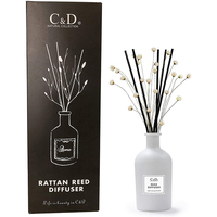 Flacon personnalisé en verre givré, diffuseur de fleurs naturelles, huile essentielle et d'arôme avec bâton en rotin, 10 ml