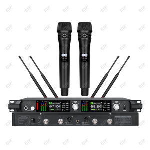 ระบบไมโครโฟนไร้สายแบบ True Diversity สองช่องสัญญาณ EIF ADX800 Professional KSM11 Beta58 สำหรับคาราโอเกะ XLR - Product Image 2