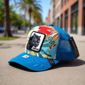 Cappello da camionista Bomie a 6 pannelli in rete, regolabile, unisex, stile street, ricamato, casual, primavera estate - Product Image 2