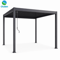 Pergola moderne d'extérieur Chalen à prix d'usine, structure en aluminium 3x4x2.5m, auvent à lames orientables manuel en acier, mobilier de jardin