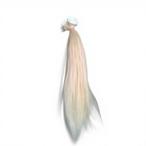 Indian Remy Virgin Raw Indian Temple Hair 613 Blonde Straight 34 Inches <b>Bleached</b> Tape Hair Extension - Product Image 3