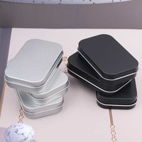 Boîte de rangement en métal pour masque oculaire en silicone avec logo personnalisé, boîte de rangement en métal pour masque de sommeil en tissu