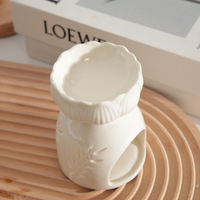 Brûleur d'huiles essentielles en céramique en gros, décoration à motif floral, chauffe-cire pour bougie chauffe-plat, diffuseur d'aromathérapie parfumé