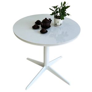 Contemporary Luxury <b>Coffee</b> <b>Tables</b> Modern <b>Round</b> Bistro <b>Table</b> with <b>Marble</b> Top & Metal Cross Base <b>Marble</b> Finish OEM/ODM - Product Image 2