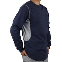 Chemises FR d'été respirantes à design ventilé, en jersey chiné 6oz, résistantes aux flammes, à manches longues, col rond, CAT 2, certifiées ASTM