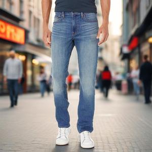 กางเกงยีนส์ขาตรงแบบลำลองของผู้ชาย Y2K ตามสั่งผ้าฝ้าย100% มีซิปทรงสูงผ้าฟลายลิงเบาเอฟเฟกต์ผ้าเดนิมฤดูใบไม้ผลิฤดูใบไม้ร่วง - Product Image 1