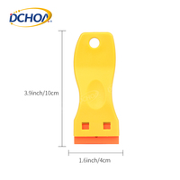 DCHOA Grattoir à fenêtre manuel avec lame de rechange en plastique, grattoir en plastique 10 x 4 cm pour le nettoyage de la colle, l'élimination des autocollants et de la peinture