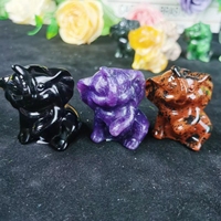 Figurines d'animaux en cristal naturel sculpture à la main artisanat Mini Statue d'éléphant pour la décoration de la maison