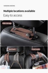Wholesale Car Hook Suede Metal Multifunctional Seat Back Storage Double Small Interior Decoration Supplies - Product Image 5
