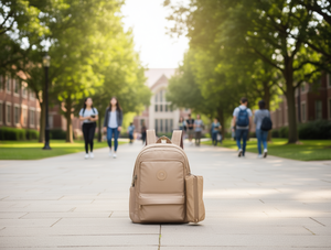 Women's <b>Backpack</b> With Pencil Case 15 Inches <b>School</b> Use Oxford Material Minimalist Style - Product Image 2