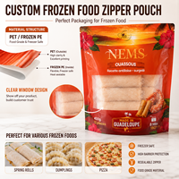 Sachet d'emballage personnalisé 450g pour chips, rouleaux de printemps et pizzas, en PE, avec fermeture éclair, impression héliogravure et fenêtre transparente