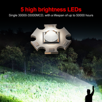 Torche solaire FM avec générateur à manivelle, 5 lampes LED, alarme sonore rechargeable, dispositif d'éclairage d'urgence portable pour la randonnée