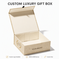Boîte à bijoux de luxe rouge en carton rigide avec impression sérigraphique dorée, doublure en éponge, pelliculage brillant et gaufrage